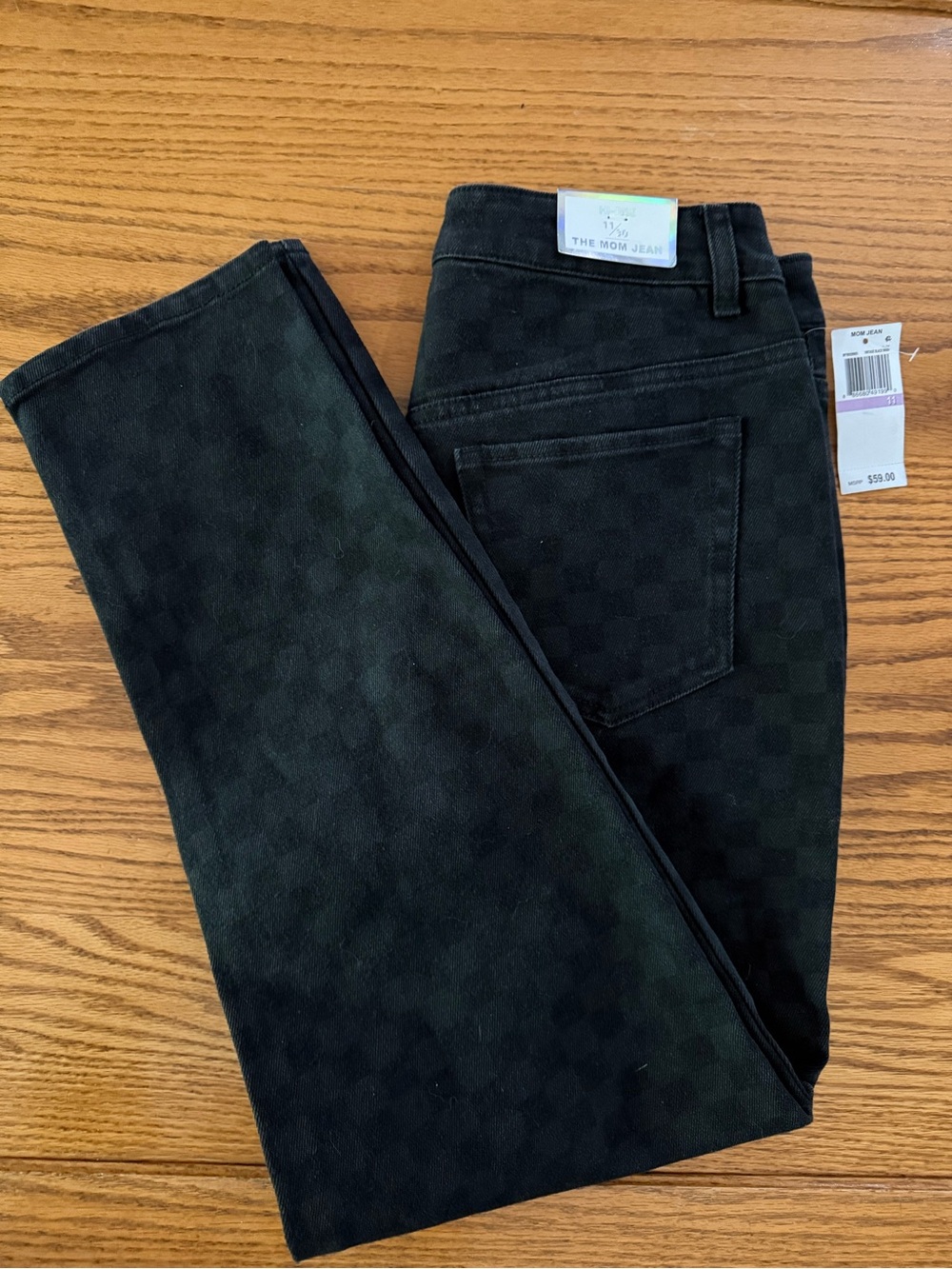 Tinseltown The Mom Jean Hi-Rise Jeans - Black size 11/30